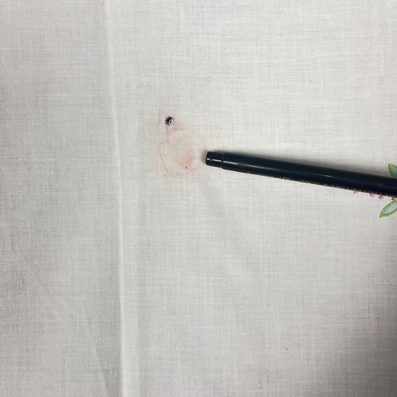 2 VTG kitchen Tablecloth Material 33in x 33in Hand Embroidered Flowers 1950s MCM - Picture 6 of 16